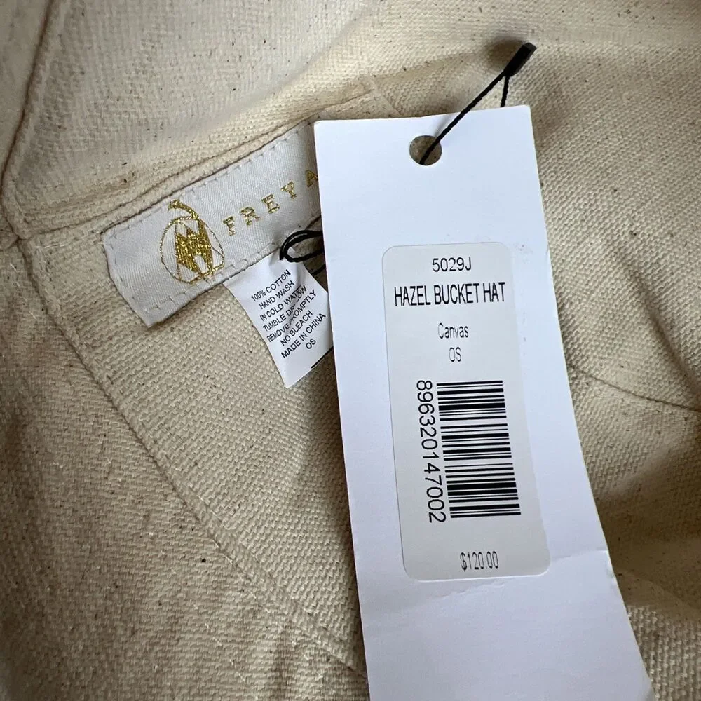 Freya - Bucket Hat Bone Canvas 100% Cotton NWT/ Great gift - Picture 6 of 6